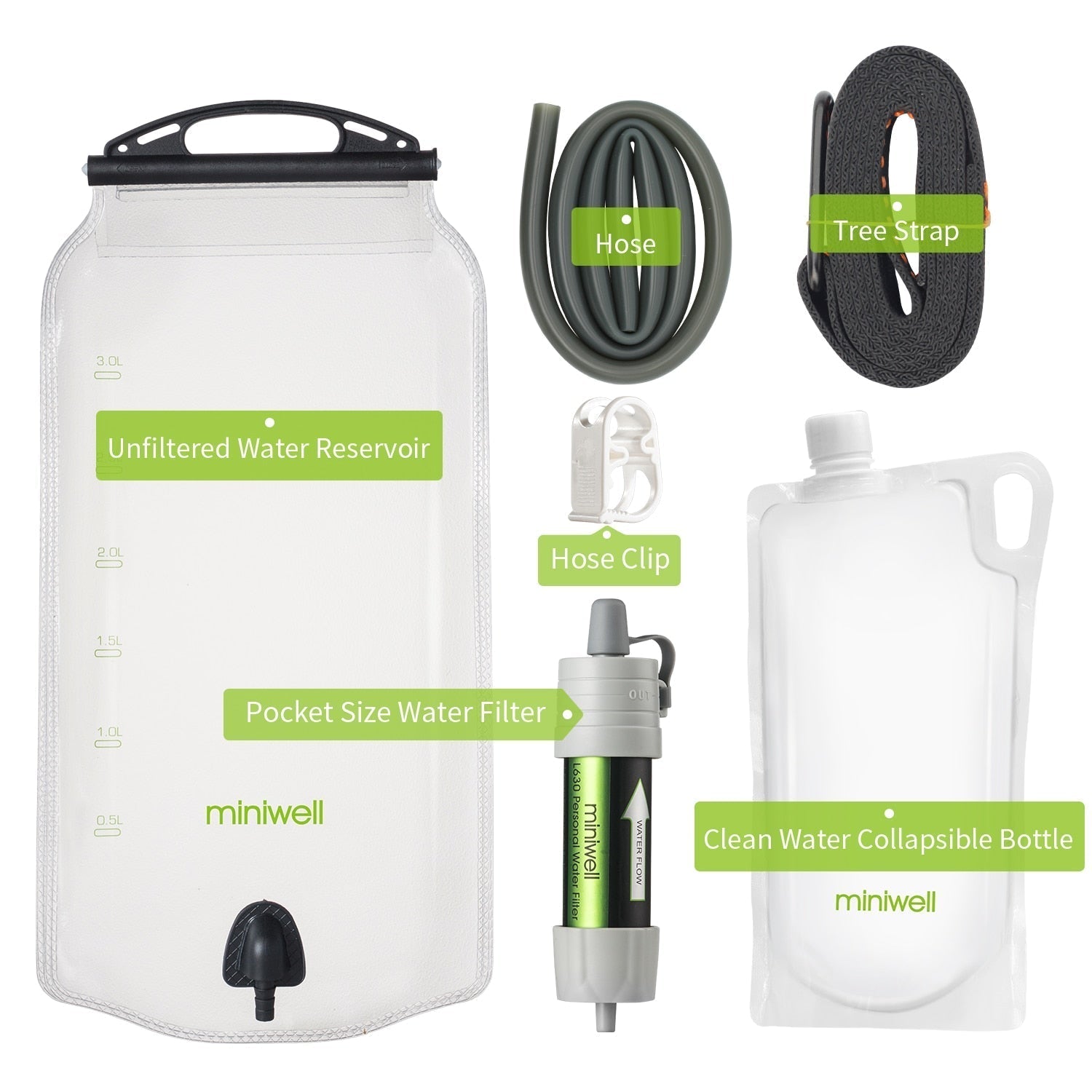 Camping Axe Foldable Multi Miniwell water purifier